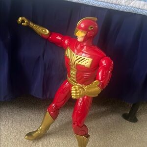 Dynamic Red and Gold Superhero Action Figure